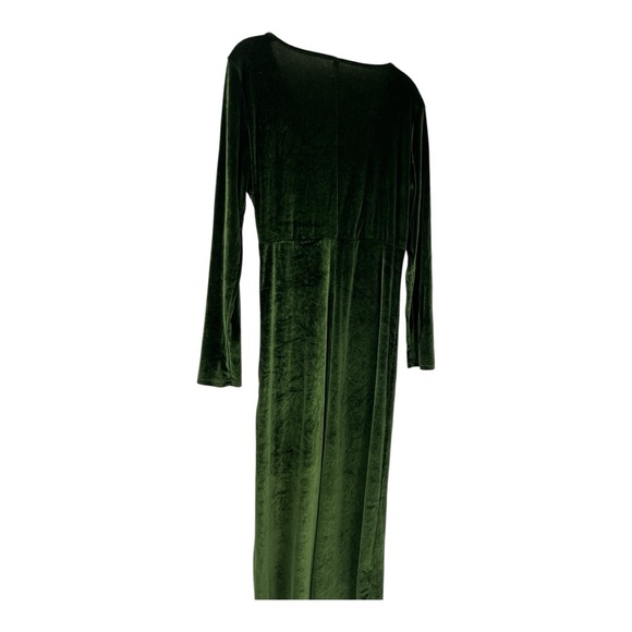 Elegant Green Velvet witchy, Gothic whimsycore Dress SZ L - Picture 5 of 11